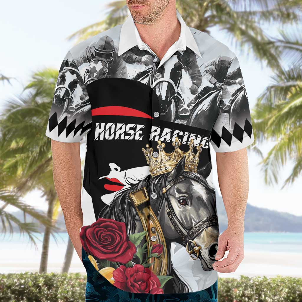 Personalized Horse Racing Hawaiian Shirt Derby Lady Triple Flowers