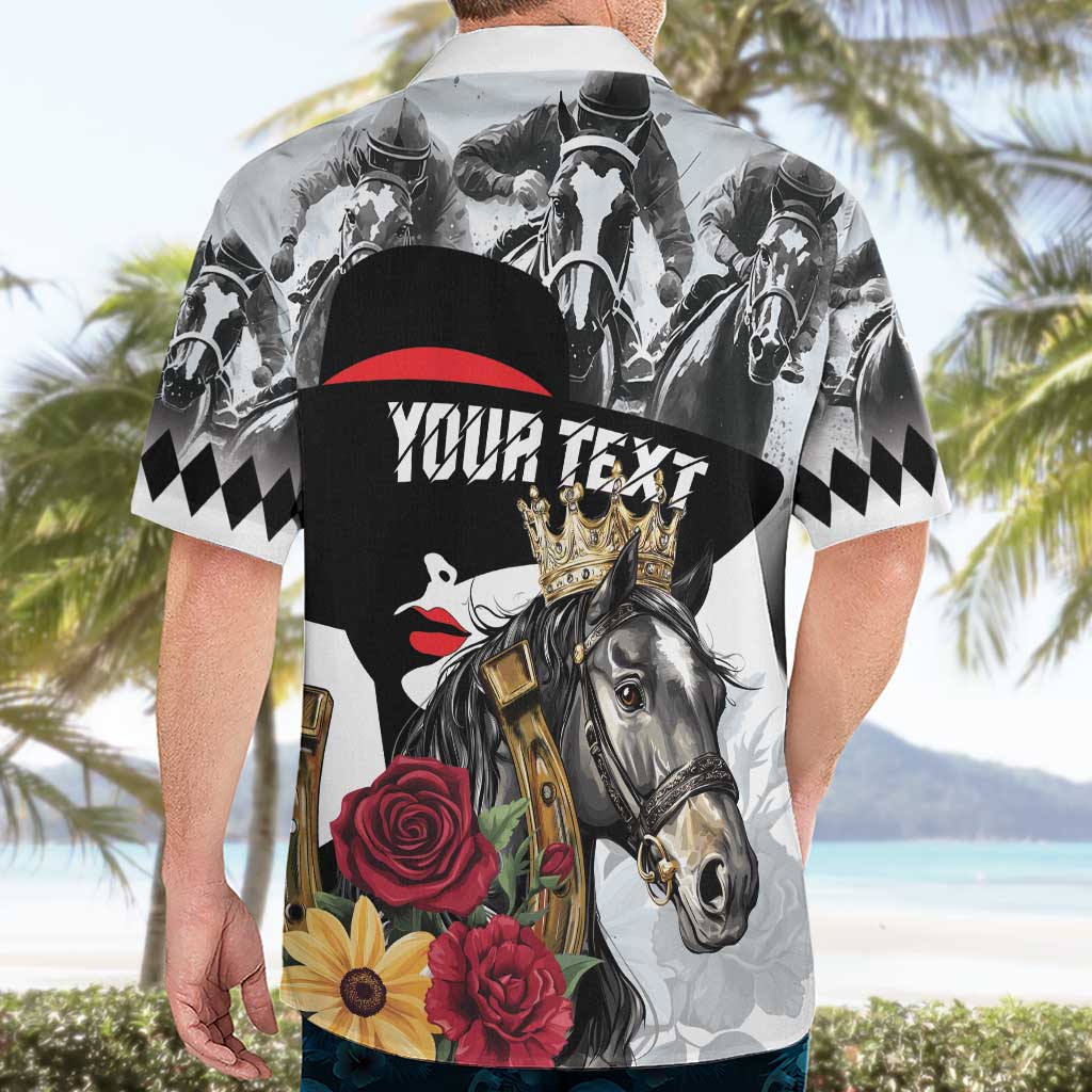 Personalized Horse Racing Hawaiian Shirt Derby Lady Triple Flowers
