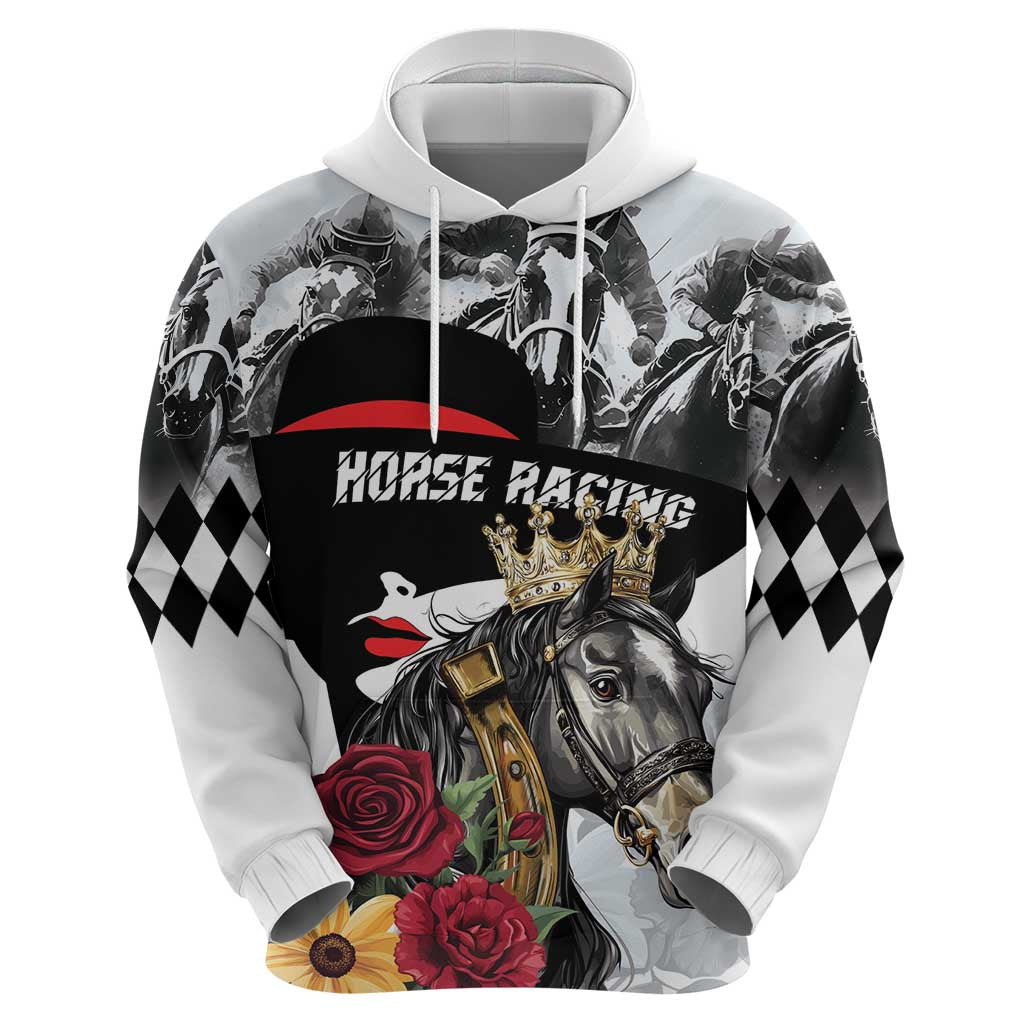 Personalized Horse Racing Hoodie Derby Lady Triple Flowers