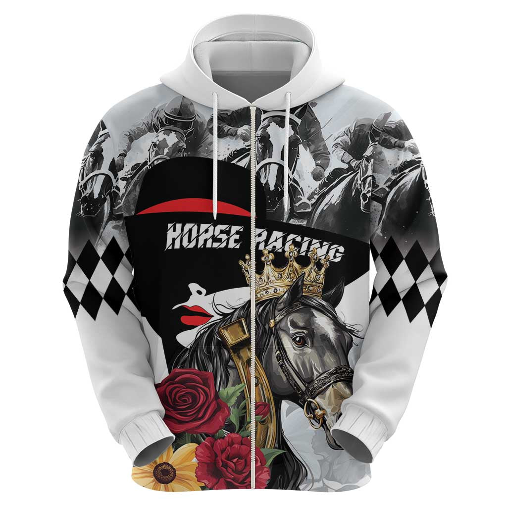 Personalized Horse Racing Hoodie Derby Lady Triple Flowers