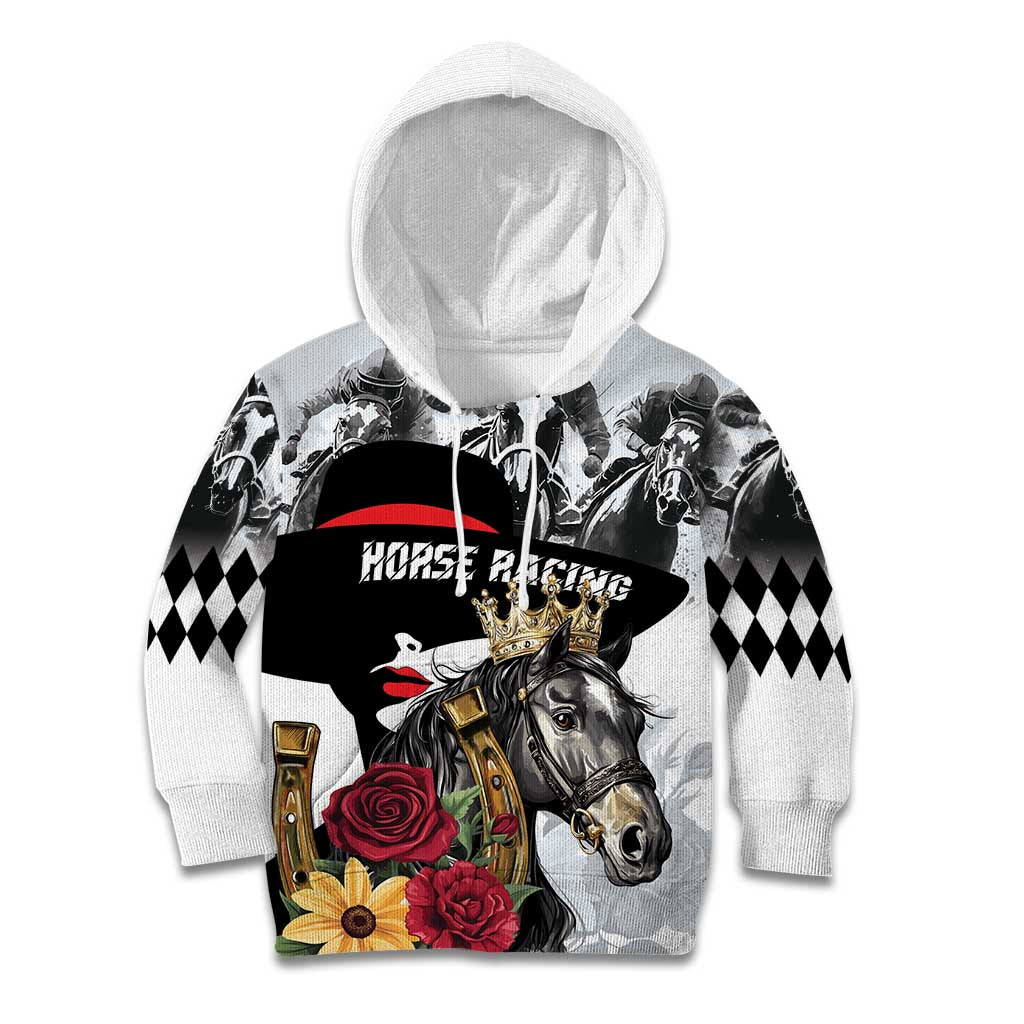 Personalized Horse Racing Kid Hoodie Derby Lady Triple Flowers