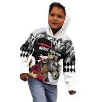 Personalized Horse Racing Kid Hoodie Derby Lady Triple Flowers
