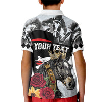 Personalized Horse Racing Kid Polo Shirt Derby Lady Triple Flowers