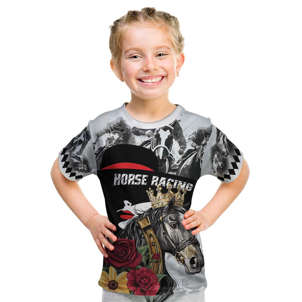Personalized Horse Racing Kid T Shirt Derby Lady Triple Flowers