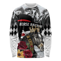 Personalized Horse Racing Long Sleeve Shirt Derby Lady Triple Flowers