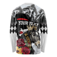 Personalized Horse Racing Long Sleeve Shirt Derby Lady Triple Flowers