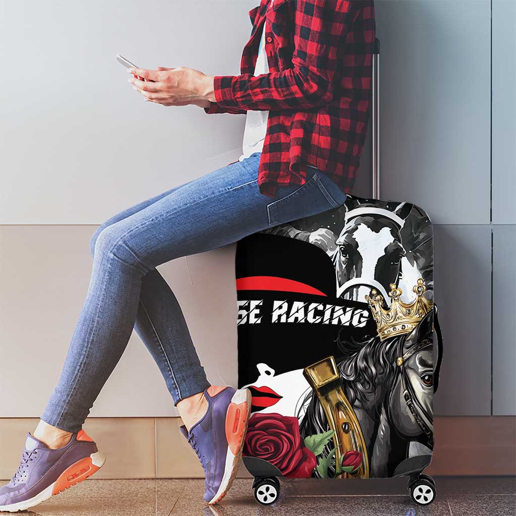 Horse Racing Luggage Cover Derby Lady Triple Flowers