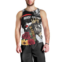 Personalized Horse Racing Men Tank Top Derby Lady Triple Flowers