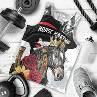 Personalized Horse Racing Men Tank Top Derby Lady Triple Flowers