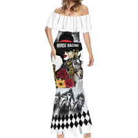 Personalized Horse Racing Mermaid Dress Derby Lady Triple Flowers