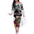 Personalized Horse Racing Off The Shoulder Long Sleeve Dress Derby Lady Triple Flowers