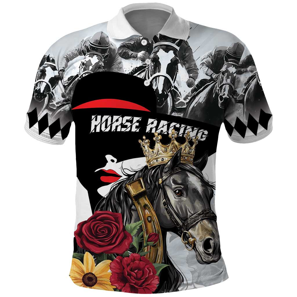 Personalized Horse Racing Polo Shirt Derby Lady Triple Flowers