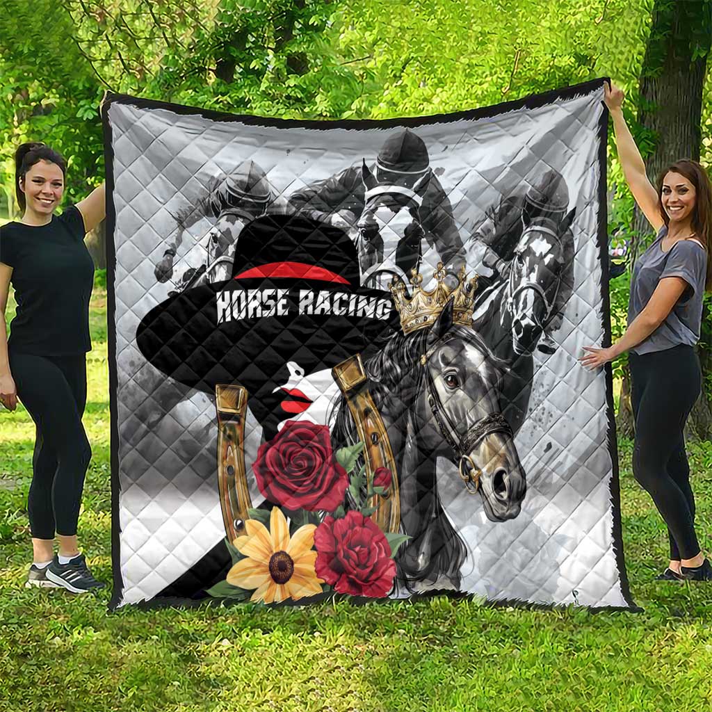 Horse Racing Quilt Derby Lady Triple Flowers