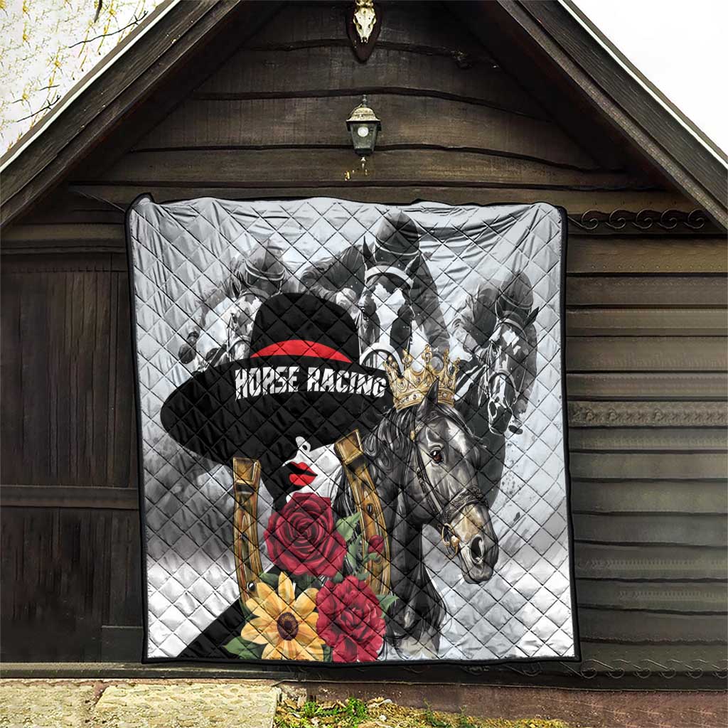 Horse Racing Quilt Derby Lady Triple Flowers