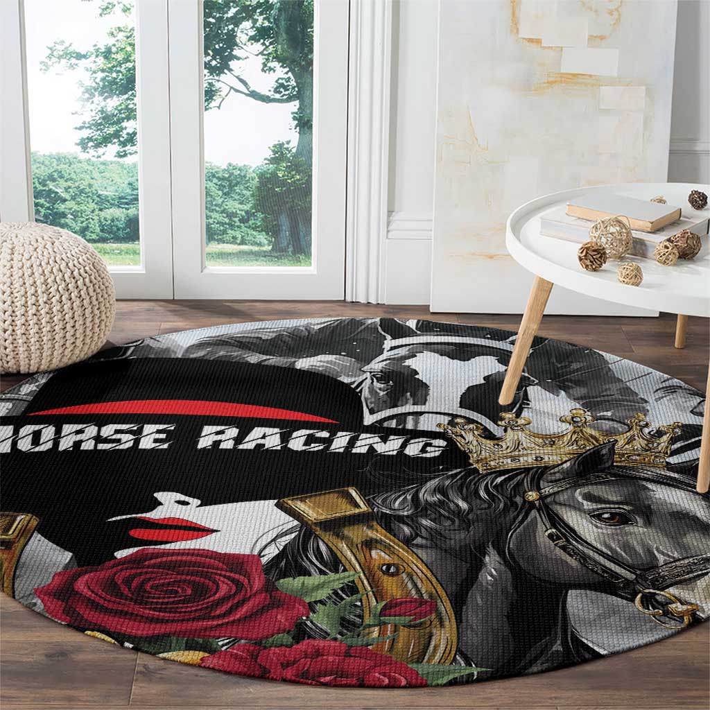 Horse Racing Round Carpet Derby Lady Triple Flowers