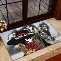 Horse Racing Rubber Doormat Derby Lady Triple Flowers