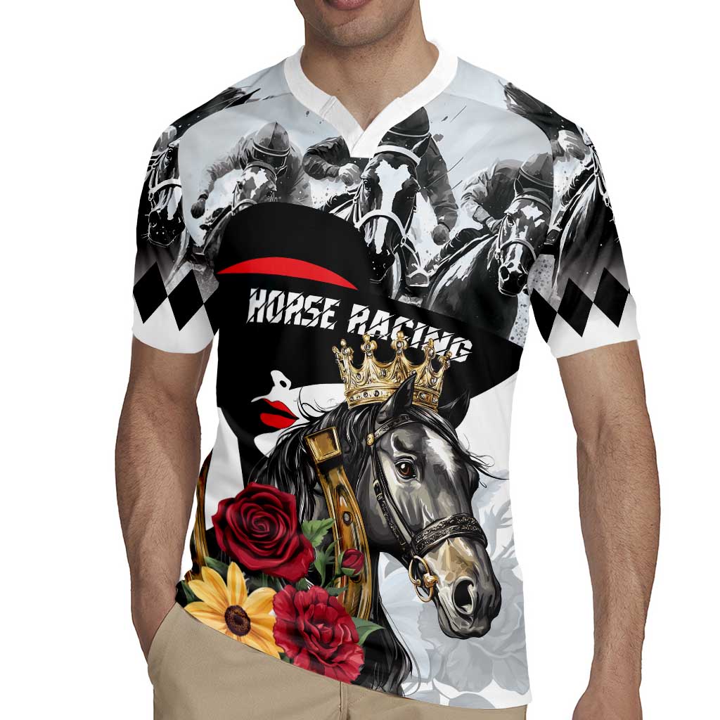 Personalized Horse Racing Rugby Jersey Derby Lady Triple Flowers