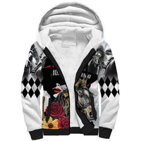 Personalized Horse Racing Sherpa Hoodie Derby Lady Triple Flowers