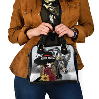 Horse Racing Shoulder Handbag Derby Lady Triple Flowers