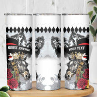 Personalized Horse Racing Skinny Tumbler Derby Lady Triple Flowers