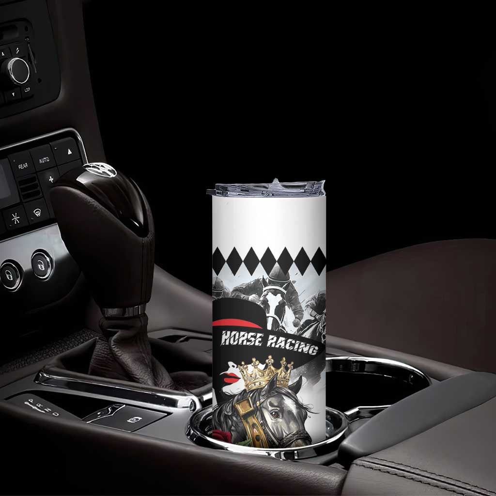Personalized Horse Racing Skinny Tumbler Derby Lady Triple Flowers