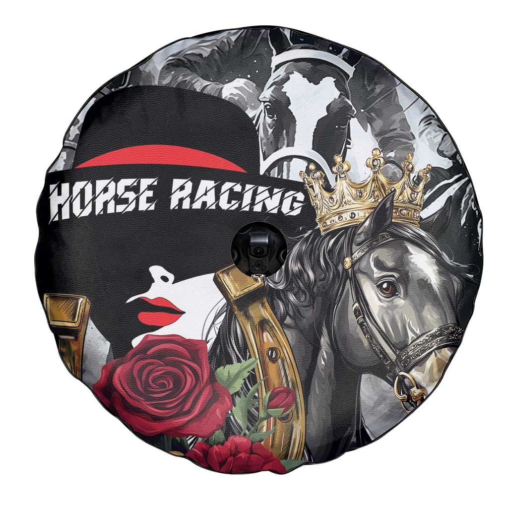 Horse Racing Spare Tire Cover Derby Lady Triple Flowers