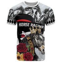 Personalized Horse Racing T Shirt Derby Lady Triple Flowers