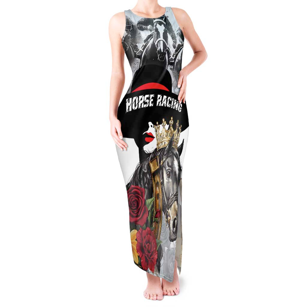 Personalized Horse Racing Tank Maxi Dress Derby Lady Triple Flowers