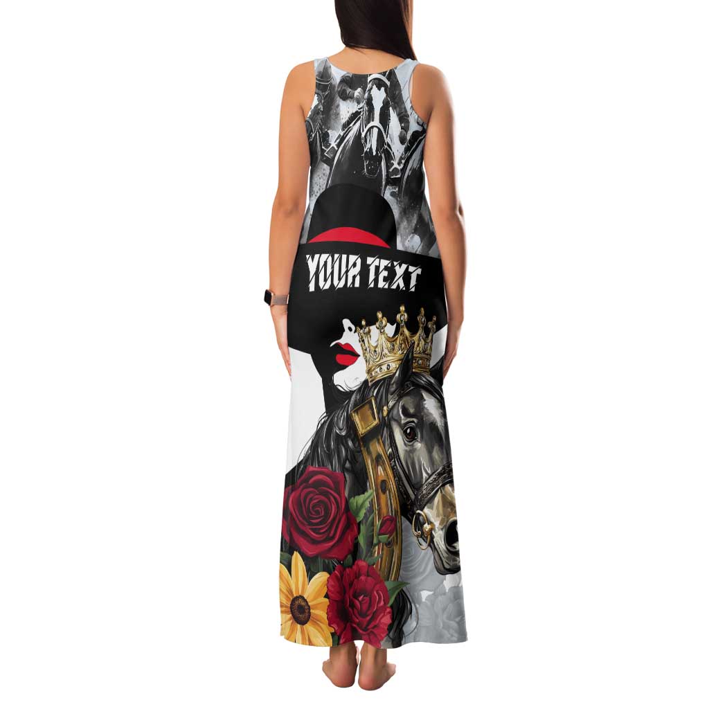 Personalized Horse Racing Tank Maxi Dress Derby Lady Triple Flowers