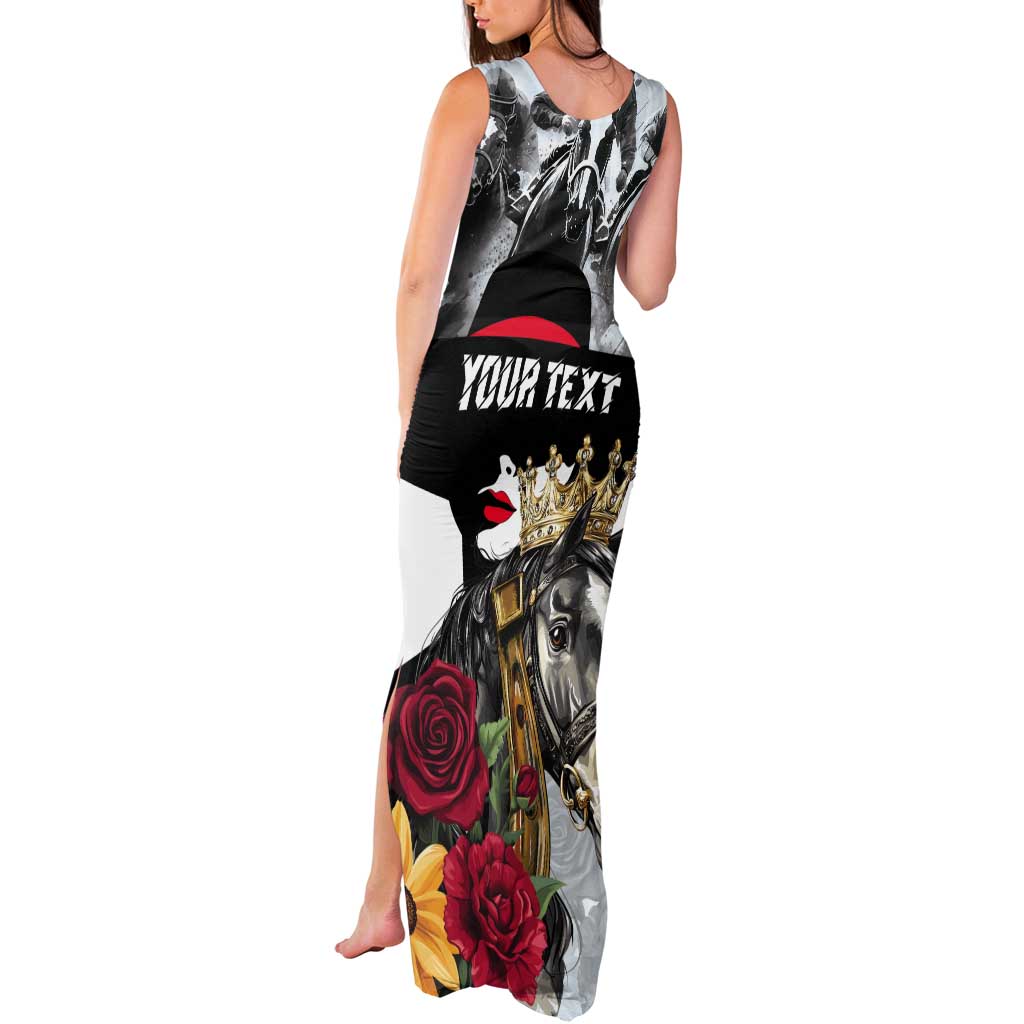 Personalized Horse Racing Tank Maxi Dress Derby Lady Triple Flowers
