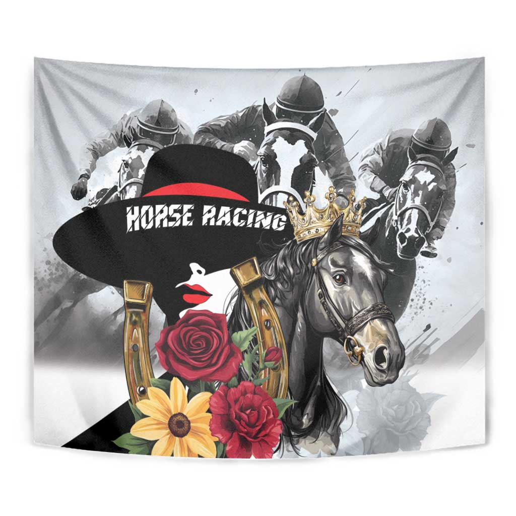 Horse Racing Tapestry Derby Lady Triple Flowers
