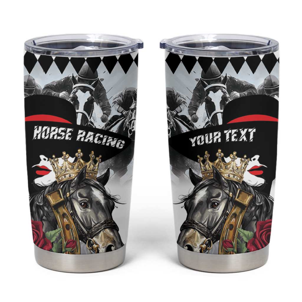 Personalized Horse Racing Tumbler Cup Derby Lady Triple Flowers
