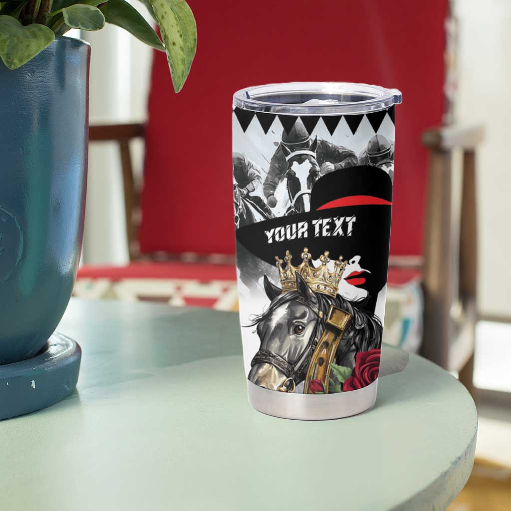 Personalized Horse Racing Tumbler Cup Derby Lady Triple Flowers