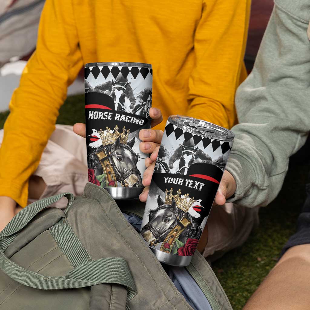 Personalized Horse Racing Tumbler Cup Derby Lady Triple Flowers