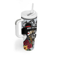 Personalized Horse Racing Tumbler With Handle Derby Lady Triple Flowers