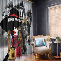 Horse Racing Window Curtain Derby Lady Triple Flowers
