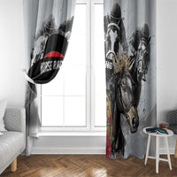 Horse Racing Window Curtain Derby Lady Triple Flowers