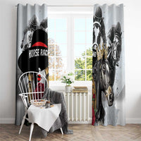 Horse Racing Window Curtain Derby Lady Triple Flowers
