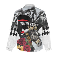 Personalized Horse Racing Women Casual Shirt Derby Lady Triple Flowers