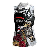 Personalized Horse Racing Women Sleeveless Polo Shirt Derby Lady Triple Flowers