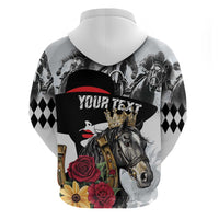 Personalized Horse Racing Zip Hoodie Derby Lady Triple Flowers