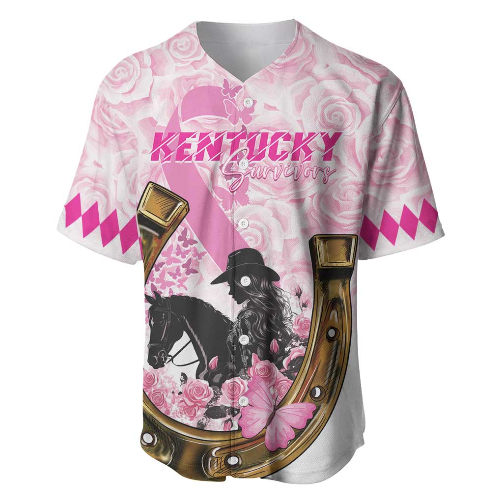 Personalized Kentucky Survivors Baseball Jersey Horse Derby Lady Pink Roses