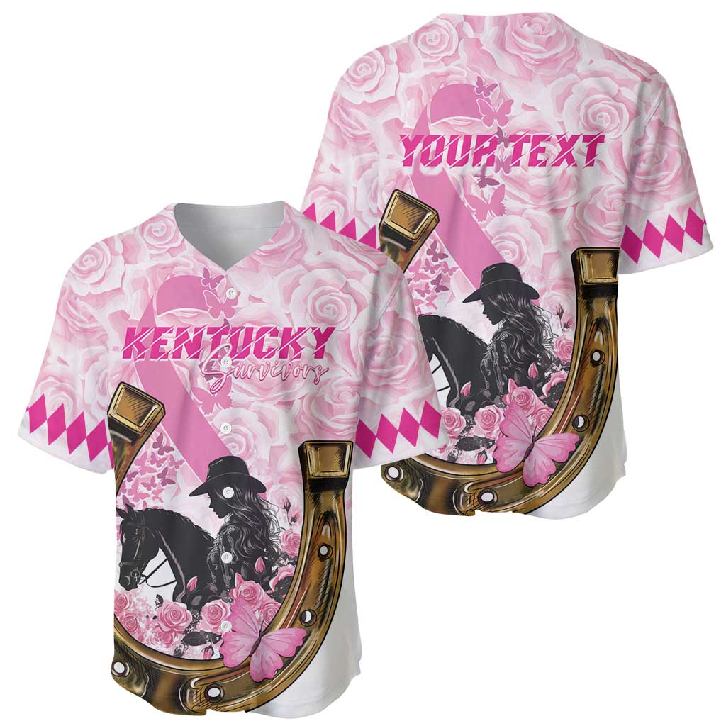 Personalized Kentucky Survivors Baseball Jersey Horse Derby Lady Pink Roses