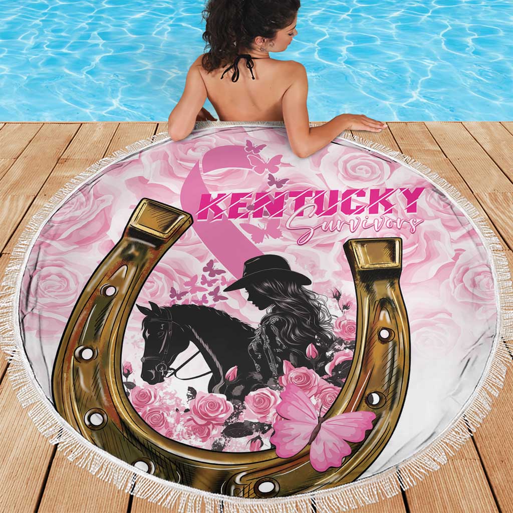 Kentucky Survivors Beach Blanket Horse Derby Lady Pink Roses