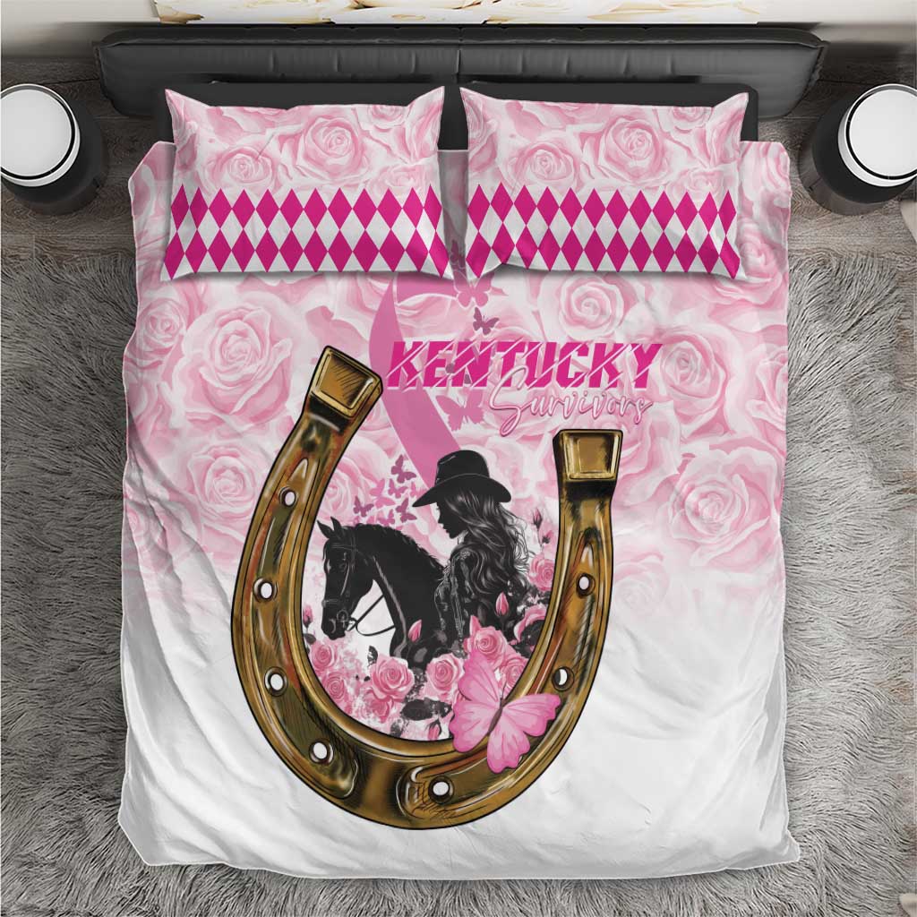 Kentucky Survivors Bedding Set Horse Derby Lady Pink Roses