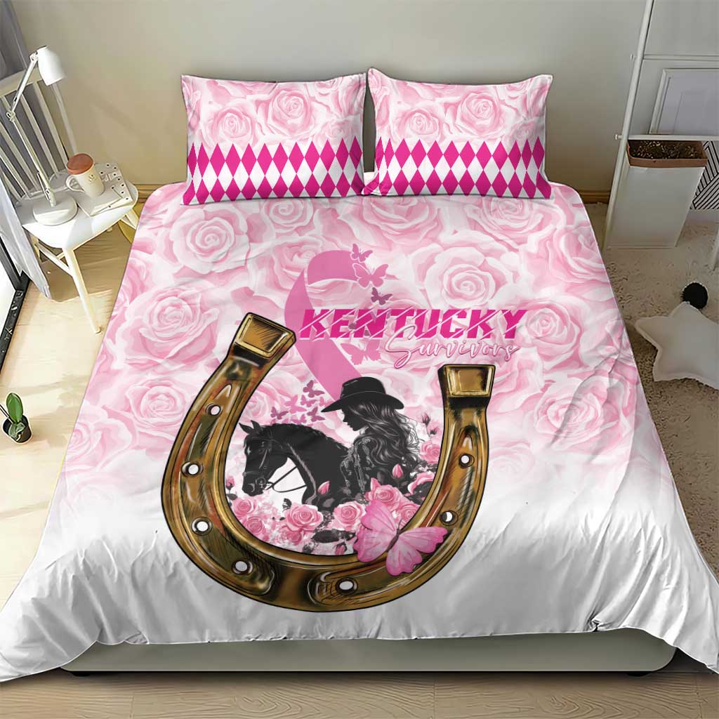 Kentucky Survivors Bedding Set Horse Derby Lady Pink Roses