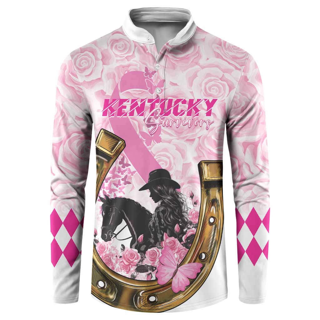 Personalized Kentucky Survivors Button Sweatshirt Horse Derby Lady Pink Roses