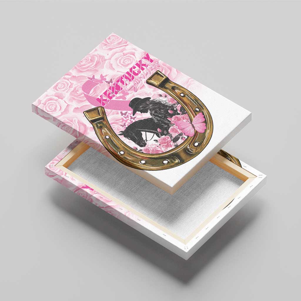 Kentucky Survivors Canvas Wall Art Horse Derby Lady Pink Roses