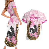 Personalized Kentucky Survivors Couples Matching Short Sleeve Bodycon Dress and Hawaiian Shirt Horse Derby Lady Pink Roses