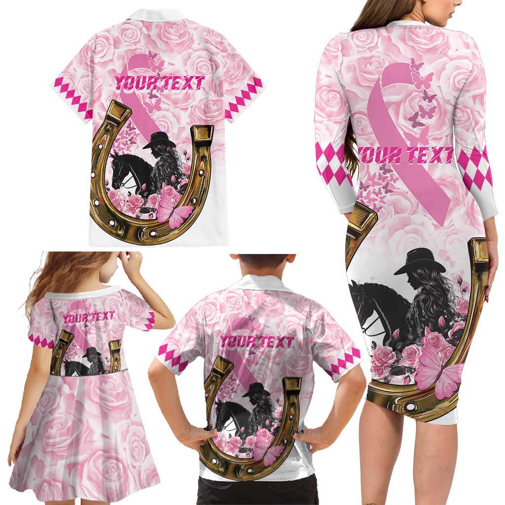 Personalized Kentucky Survivors Family Matching Long Sleeve Bodycon Dress and Hawaiian Shirt Horse Derby Lady Pink Roses